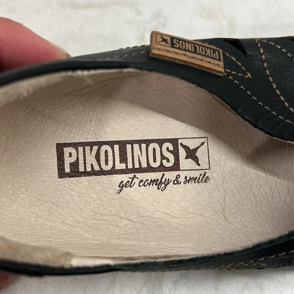 Pikolinos Jerez Womens EU 36 US 6 Black Leather Loafer Shoes Driving Moccasin